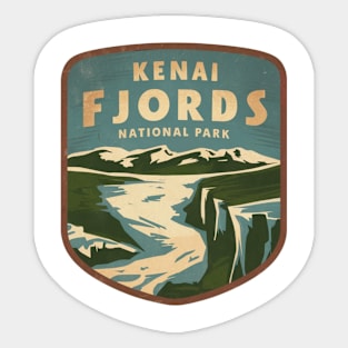 Kenai Fjords National Park Vintage Emblem Sticker